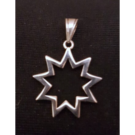 Pendentif argent grand modèle étoile 9 branches