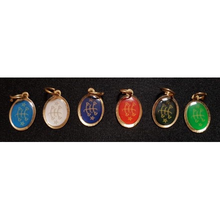 Pendentif toc  doré oval avec signe