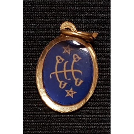 Pendentif toc  doré oval avec signe