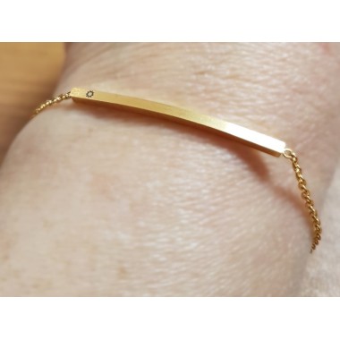 Bracelet avec plaque plaquée or étoile 9 branches