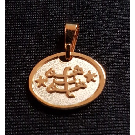 Pendentif plaqué or  'yá bahá'u'l-abha' & signe
