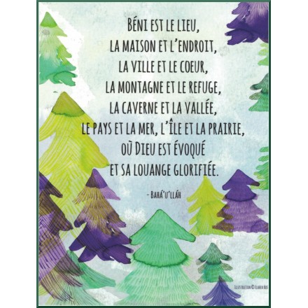 Carte postale avec Écrits bahá'ís