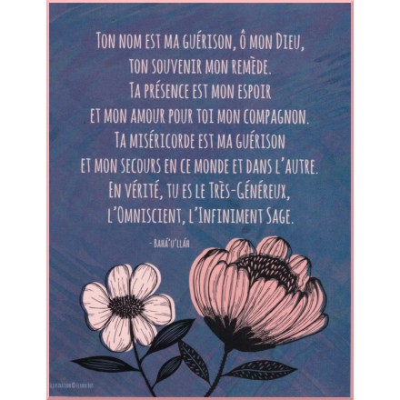 Carte postale avec Écrits bahá'ís