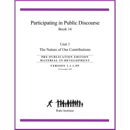 Ruhi - Livre 14 - Unité 1 - Anglais - Participating in Public discourse - Nature of Our contributions