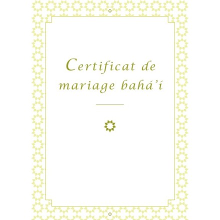 Certificat de mariage