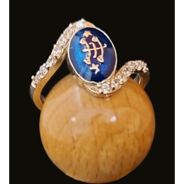 Bague argent femme bleue