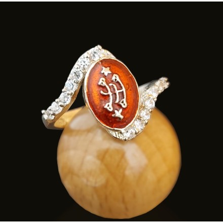 Bague argent femme rouge