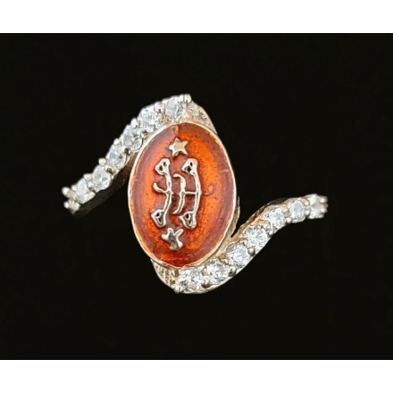 Bague argent femme rouge