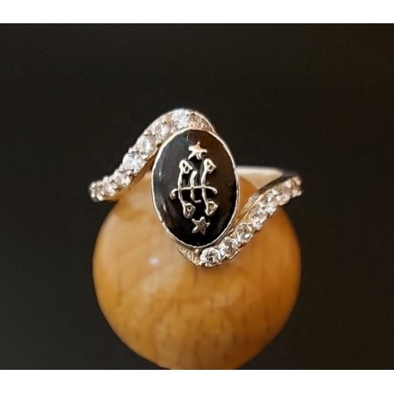 Bague argent femme noire