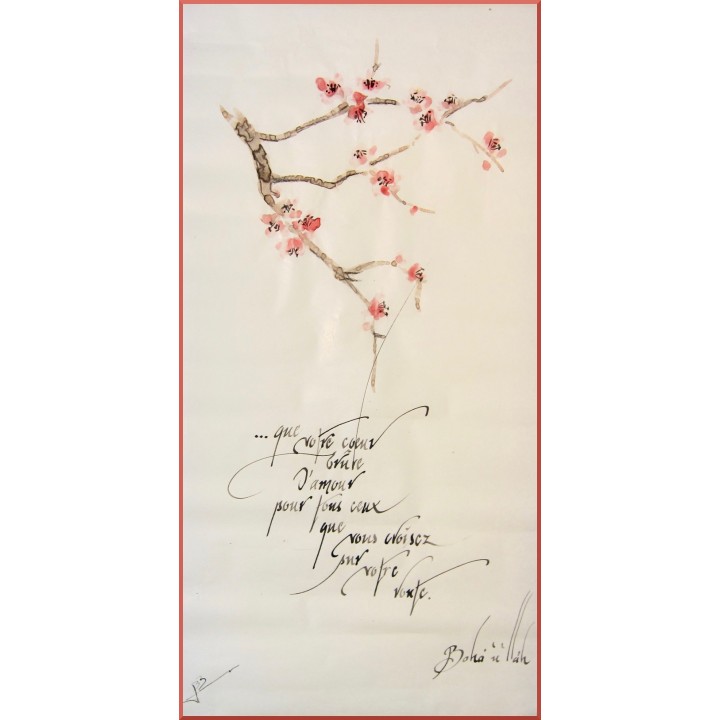 Marque Page Calligraphié MP2 'Que votre coeur brûle d'amour....'
