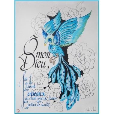 Calligraphie - C54- 'Ô mon Dieu, fais qu'ils soient des oiseaux..'