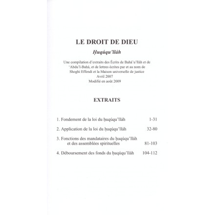 Divers Le Droit de Dieu, Huququ'lláh