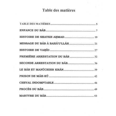 Recueil d'histoires sur la vie du Báb